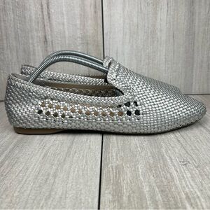 Birdies Starling Silver Woven Loafers Slip On Flat Shoes Womens Size 12